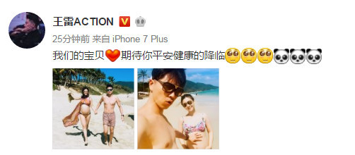 王雷:“期待宝宝平安降临”,香港无创DNA产前检测来帮你